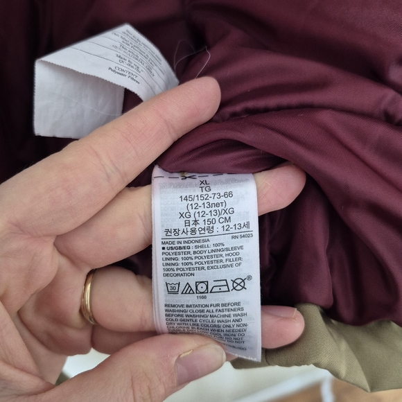 Gap Kids Boys Tan ColdControl Max Water-Resistant PrimaLoft Parka – Size XL - Picture 7 of 8